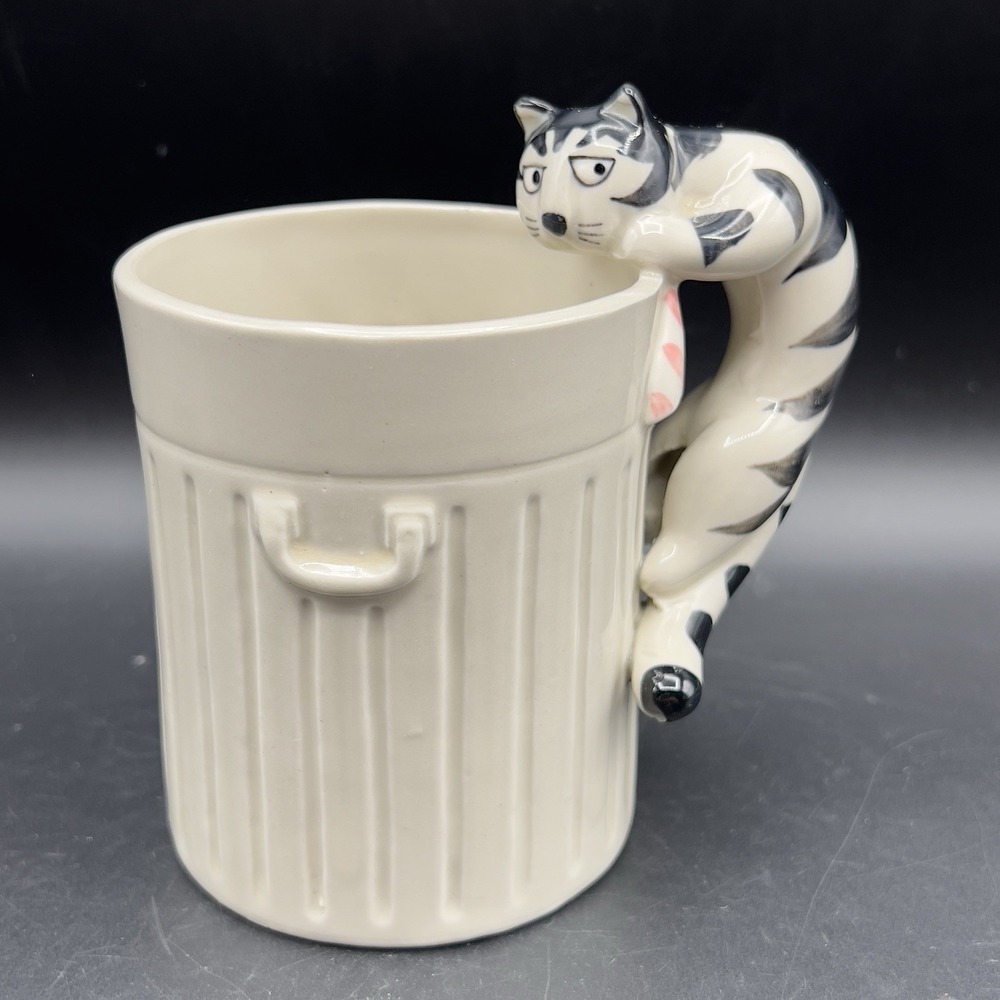 Takahashi Tom Cat Ceramic Hand Painted Mug‎ Cup Pencil Holder Pink Tie